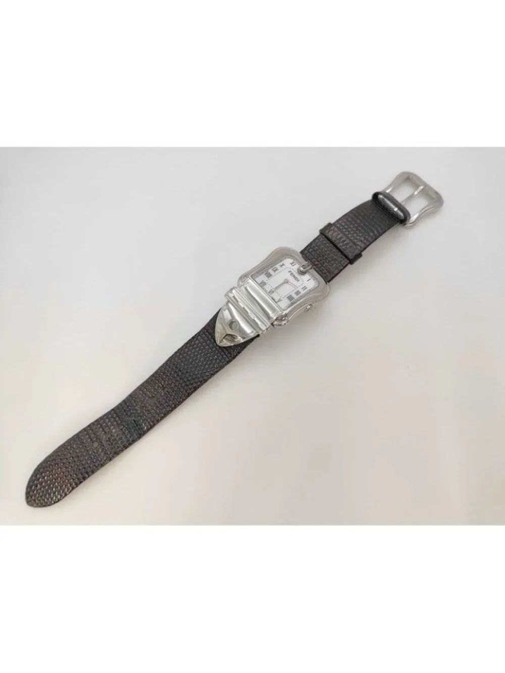 Fendi Watch Be Fendi Silver White Dial Brown Stainless Steel Leather